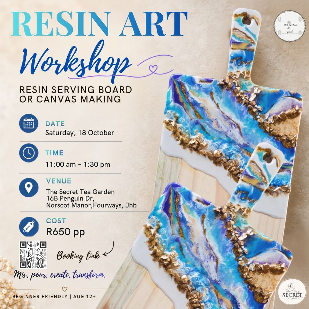 18 Oct - Resin Art Workshop@Secret Tea Garden, Norscot manor Fourways, Johannesburg
