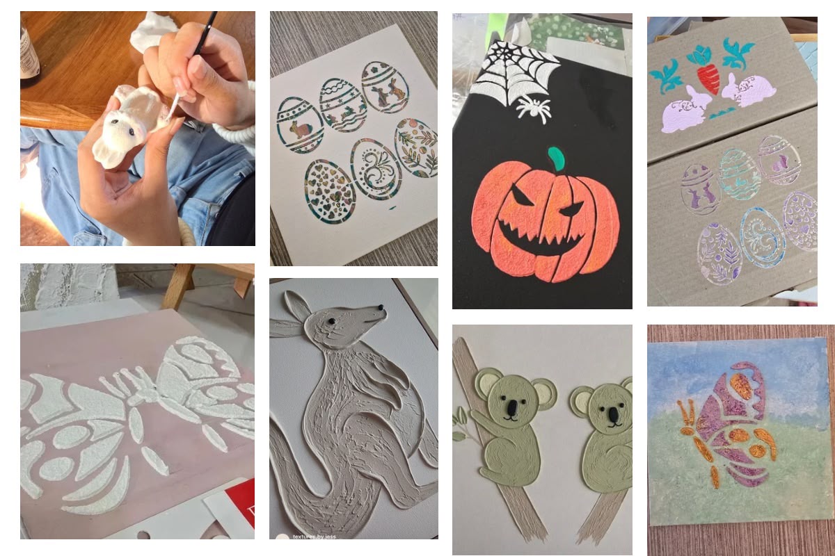 Textured Art (Color and Stencils)